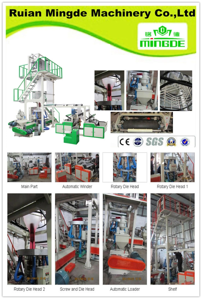 ABC Three Layer Co-Extrusion Plastic PE EVA Blown Extruder Film Blowing Machine