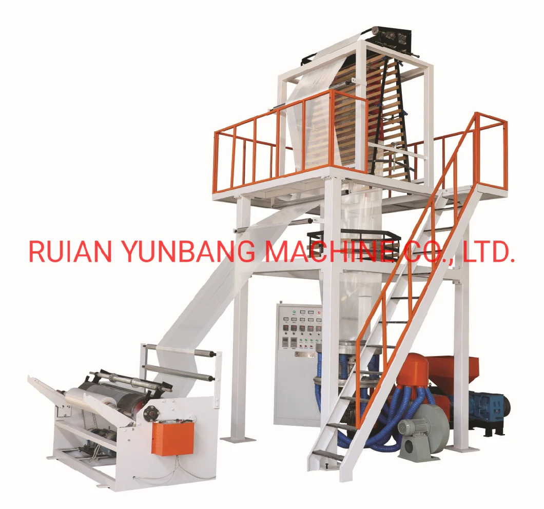 Taiwan Type Biodegradable PLA Pbat Corn Starch CaCO3 Mono Layer HDPE LDPE Plastic Film Extruder Film Blown Blowing Machinery Machine